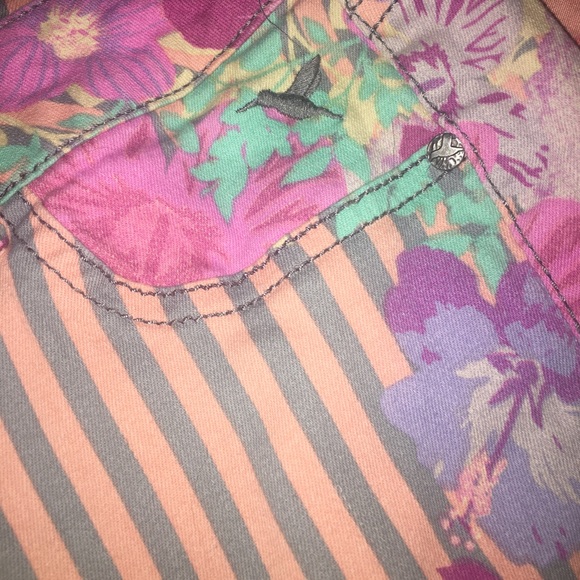 Floral striped Grane Juniors 5 Skinny Jeans EUC - Picture 10 of 15